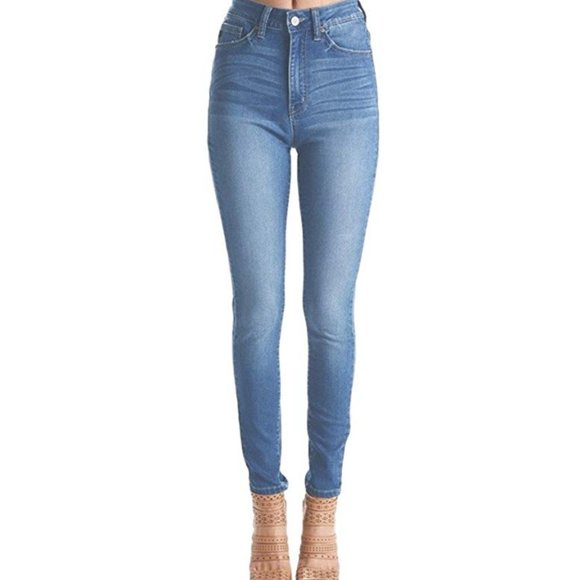 NWT KanCan Light Wash High Rise Skinny Jean Sz 0,1 - Picture 1 of 5